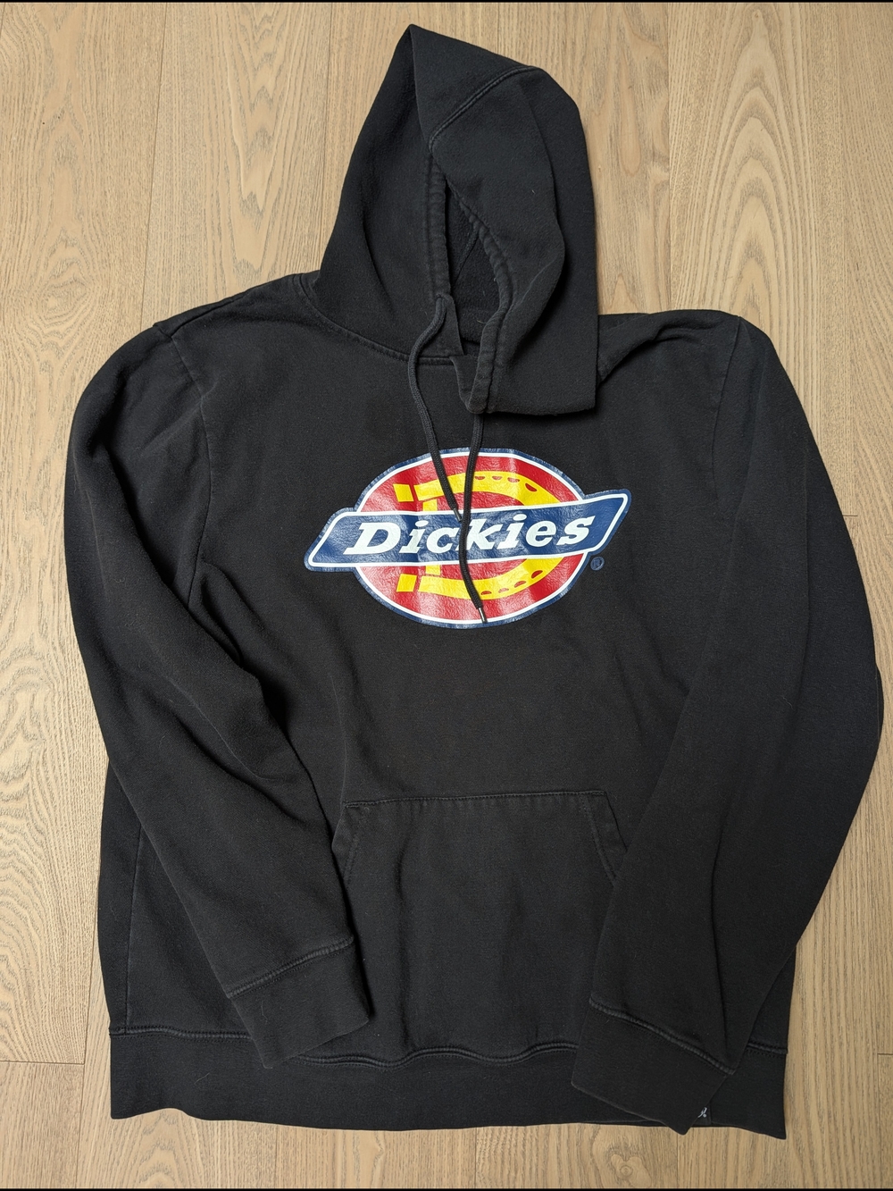Dickies Classic Logo Hoodie Black Pullover Sweatshirt Men's Large Workwear Stree